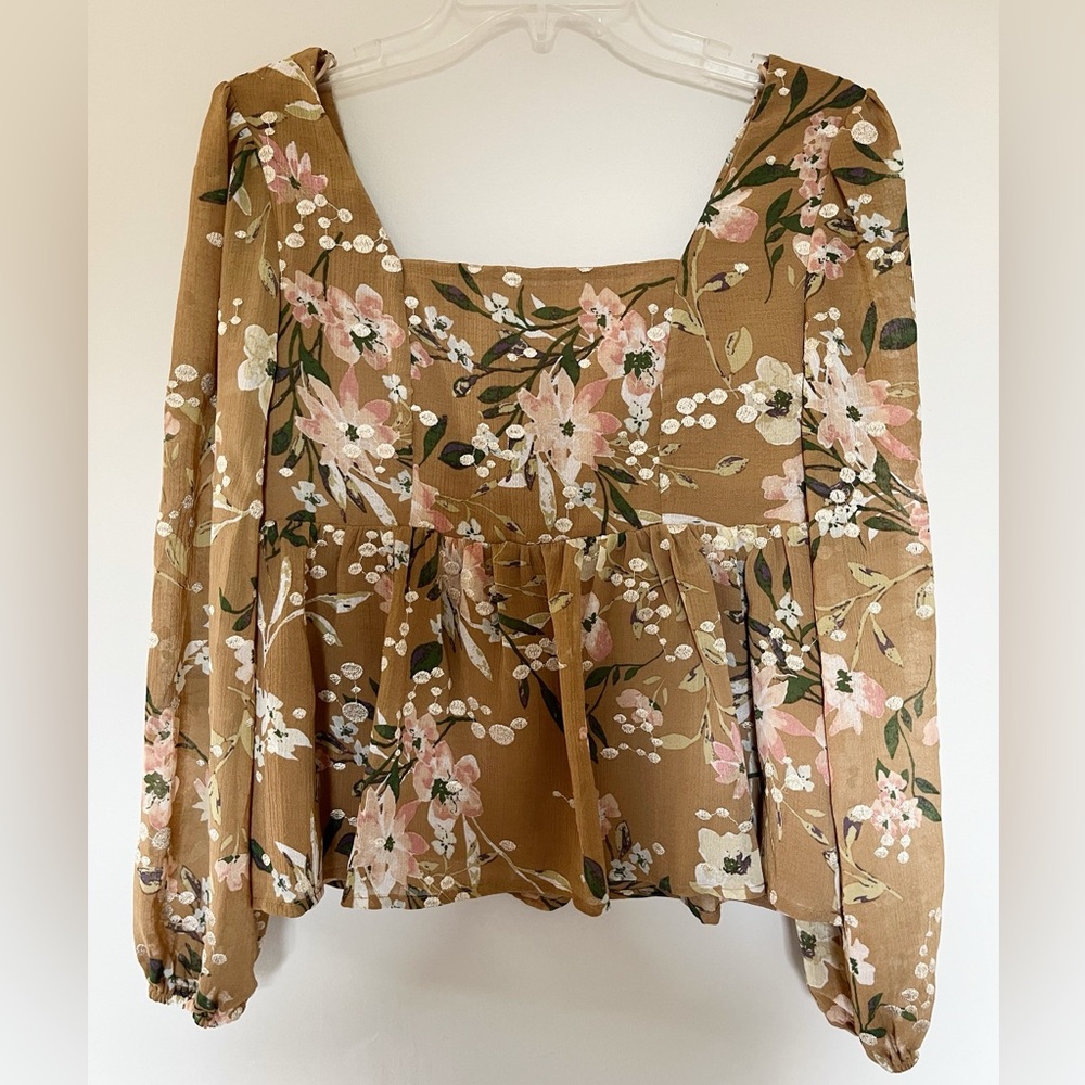 Altar'd State Floral Peasant Babydoll Top Small NWT